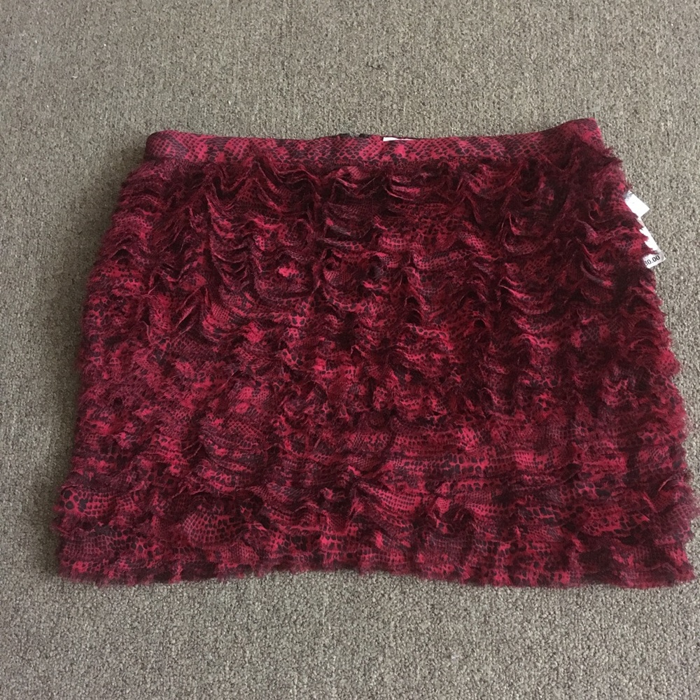 NWT Michael Kors Chiffon Ruffle Skirt Vegan preppy